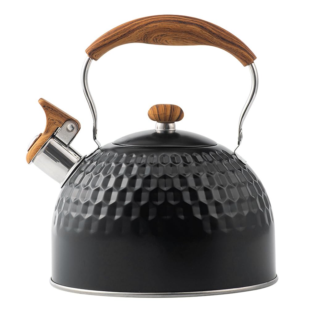 Supvox Tea Kettle 2.5L Stainless Steel Hot Kitchen Watter Kettle High Pitch Whistle Tea Pot on Stove/Induction Cooker, Tea Kettle Anti Scald Handle Coffee Tea Pot for Kitchen Camping, RV, Black Supvox Tea Kettle 2.5L Stainless Steel Hot Kitchen Watter Kettle High Pitch Whistle Tea Pot on Stove/Induction Cooker, Tea Kettle Anti Scald Handle Coffee Tea Pot for Kitchen Camping, RV, Black